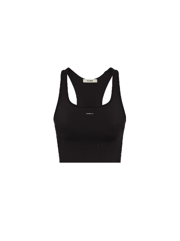 Women's Plant-Stretch Compressive Sports Bra—black