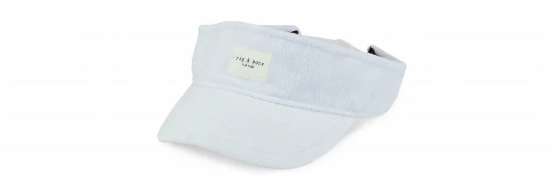 Addison Adjustable Strap Patched Logo Visor In Pale Blue