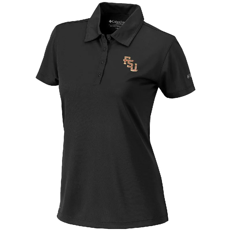 Columbia Women's Stacked FSU Logo Birdie Polo - Black