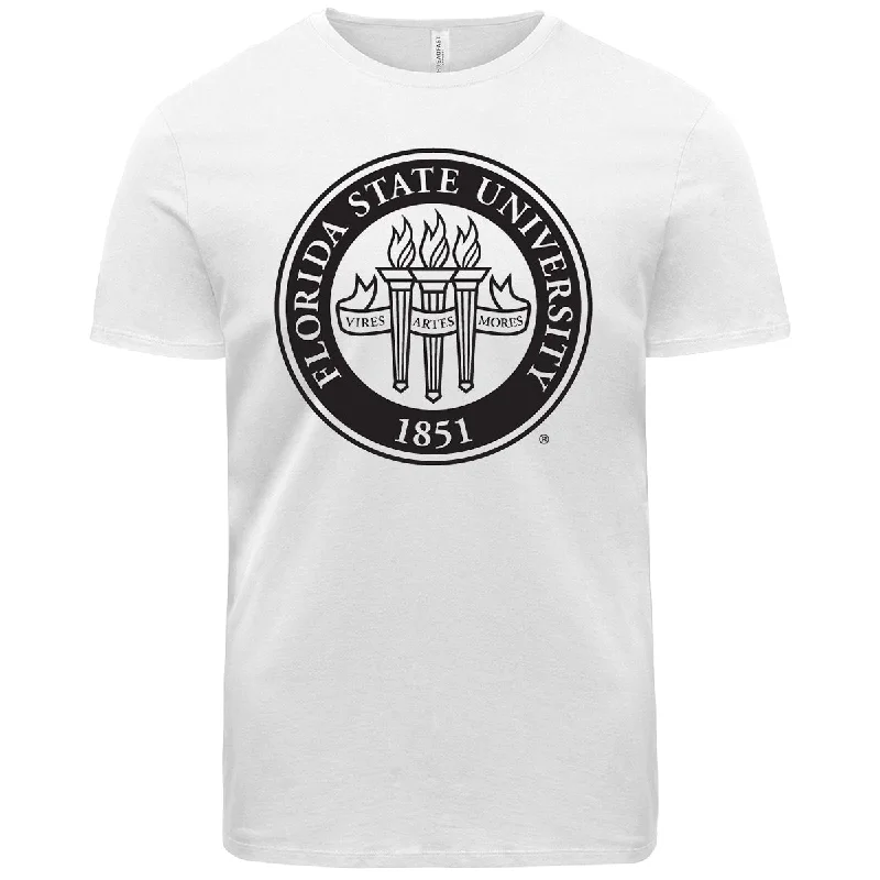 Ragz Adult/Unisex Florida State University Seal Short Sleeve T-shirt - White