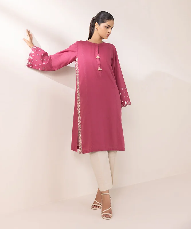 Embroidered Light Khaddar Shirt