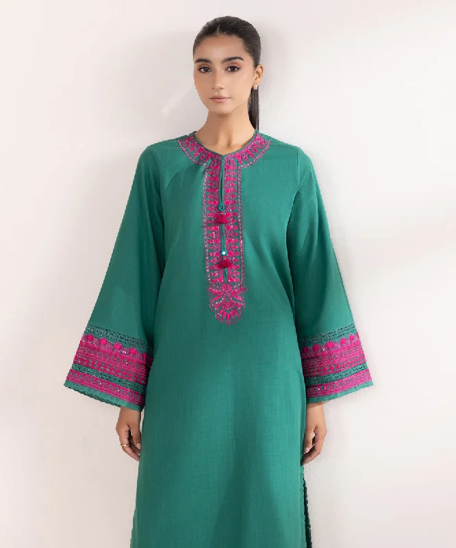 Embroidered Khaddar Shirt