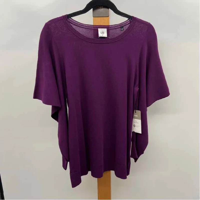 CABI Women's Size M Purple Solid Sweater