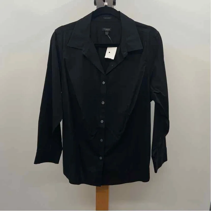 Talbots Women's Size XLP Black Solid Long Sleeve Shirt