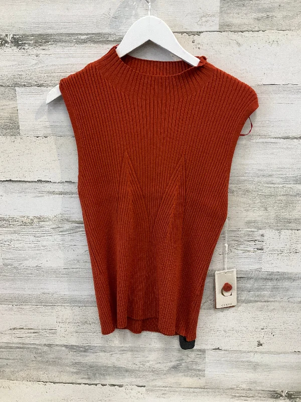 Top Sleeveless By Cyrus Knits In Orange, Size: Xl