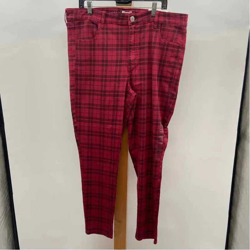 American Eagle Women's Size 20 Red Plaid Pants