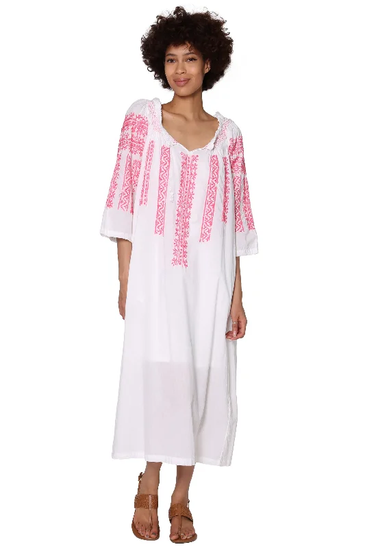 La Cera Quarter Length Sleeve Embroidered Caftan