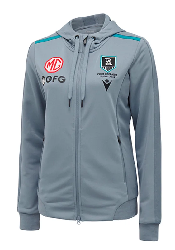 Macron Port Adelaide M21 Travel Womens Polydiag Hooded Sweatshirt <BR> 58542846