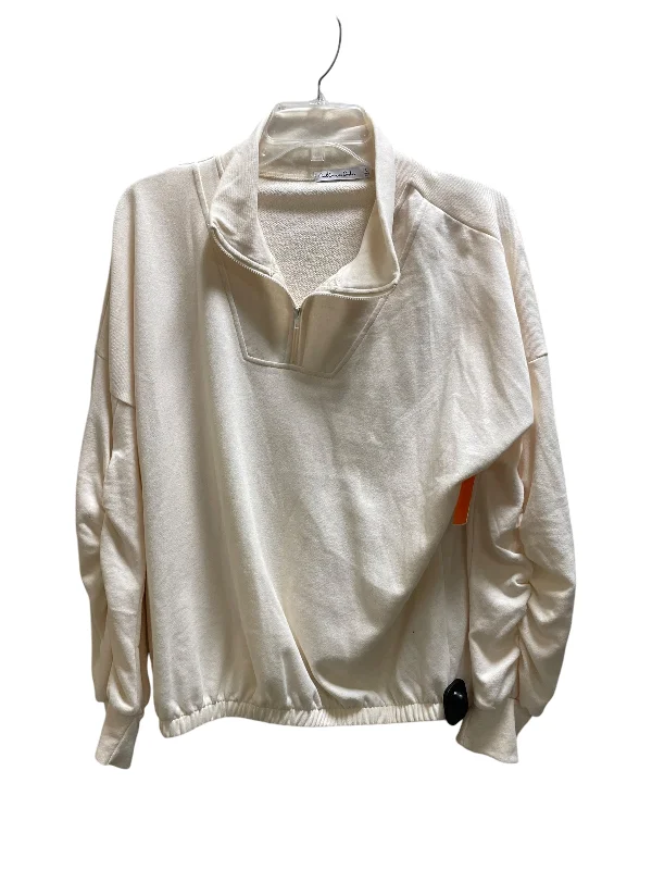 Sweatshirt Collar By Clothes Mentor In Cream, Size: L