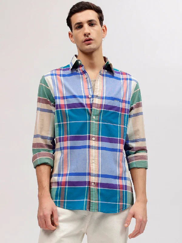 Gant Men Multicolour Checked Button-down Collar Full Sleeves Shirt