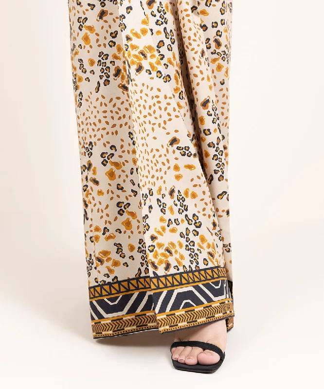 Printed Cambric Flared Pants