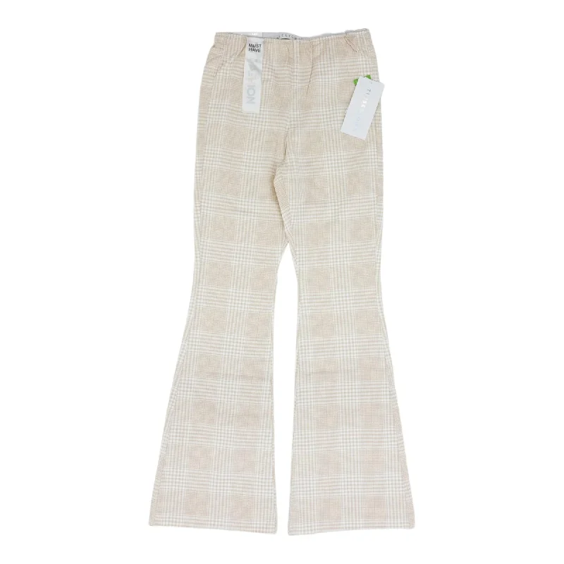 Beige Houndstooth Pants