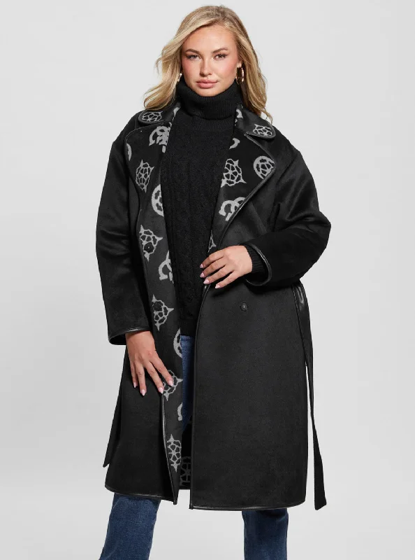 Black Ludovica Logo Coat