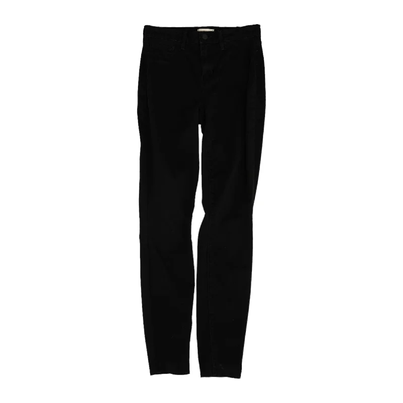 Black Solid Five Pocket Pants