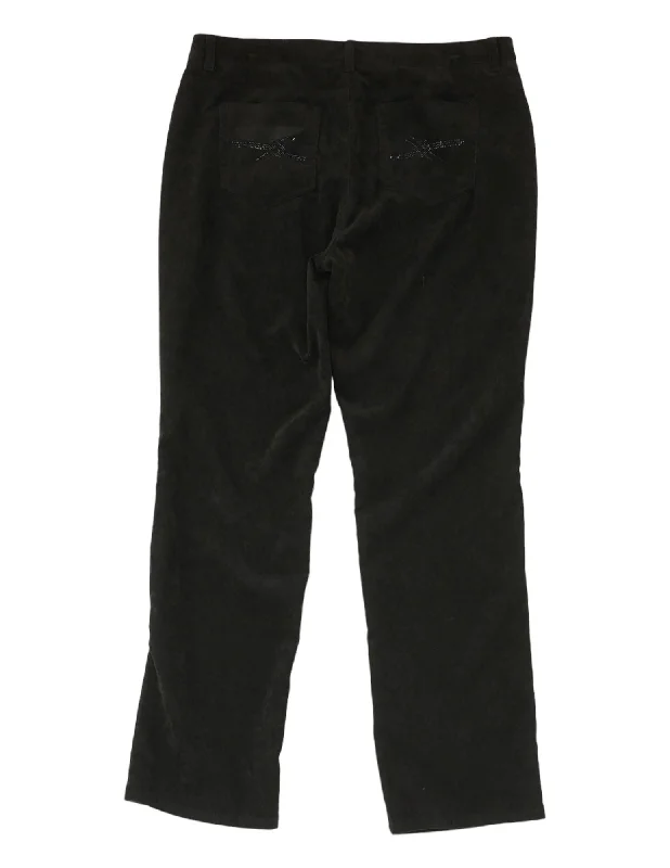 Black Solid Five Pocket Pants