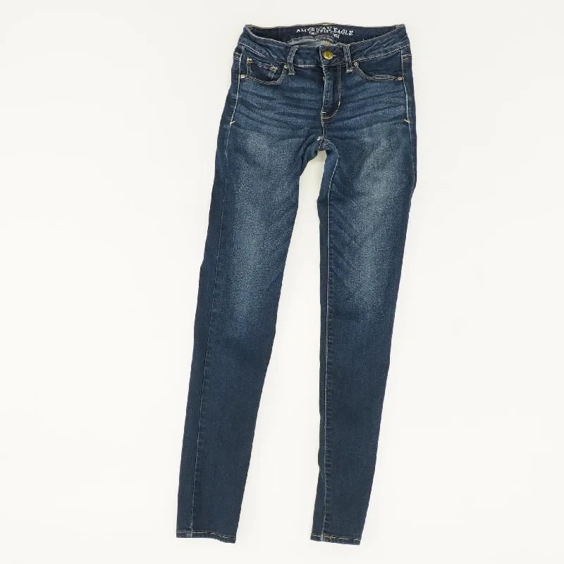 Blue Solid Low Rise Skinny Leg Jeans