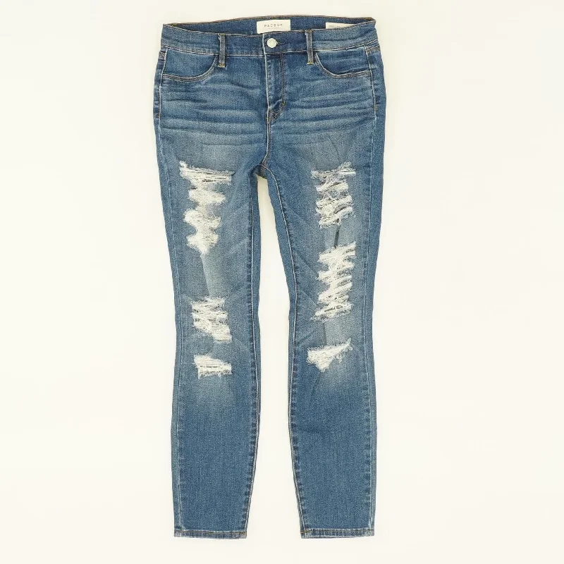 Blue Solid Regular Jeans