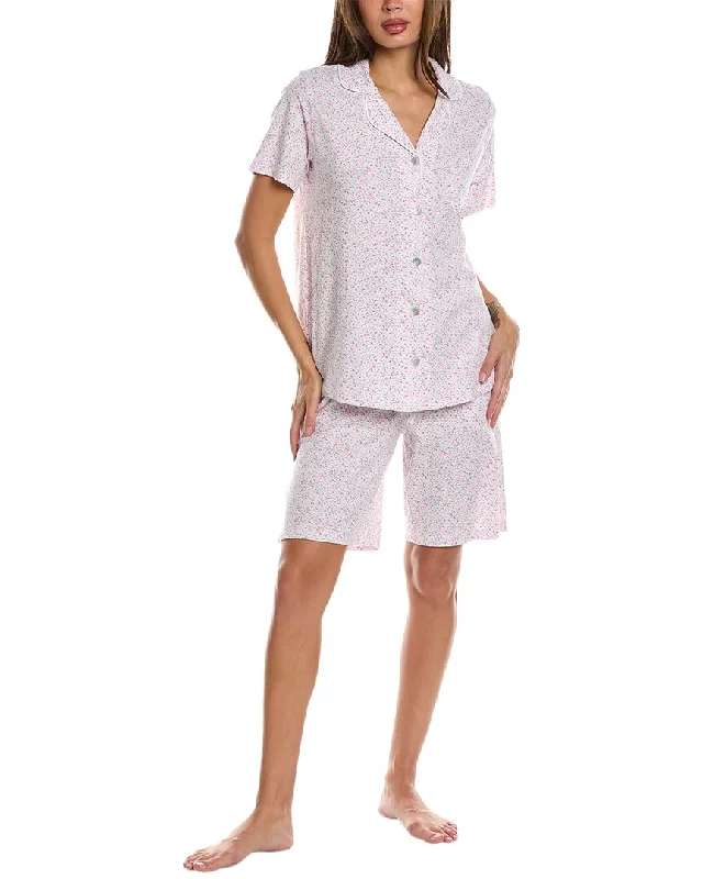 Carole Hochman 2pc Notch Collar Bermuda Pajama Set