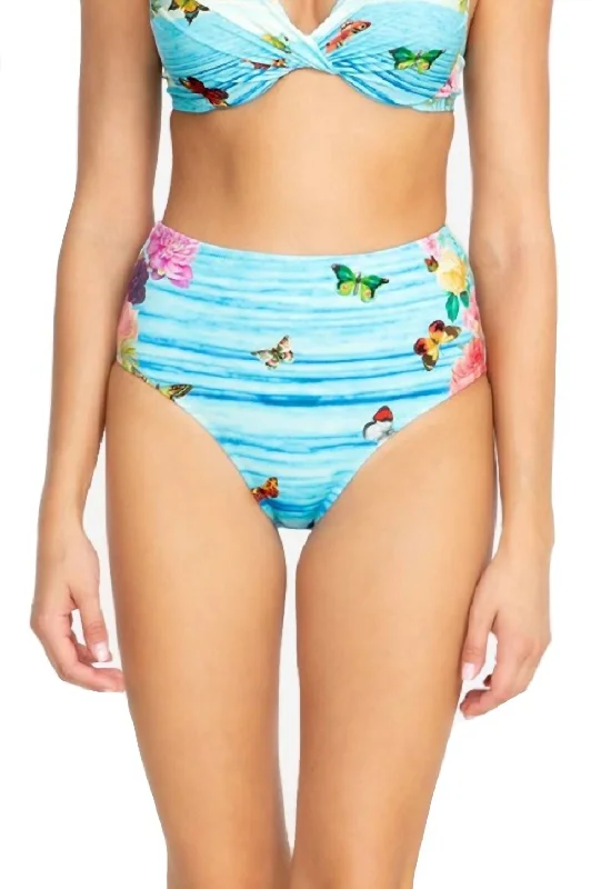 Costa Azul High Waist Bottom In Blue Multi