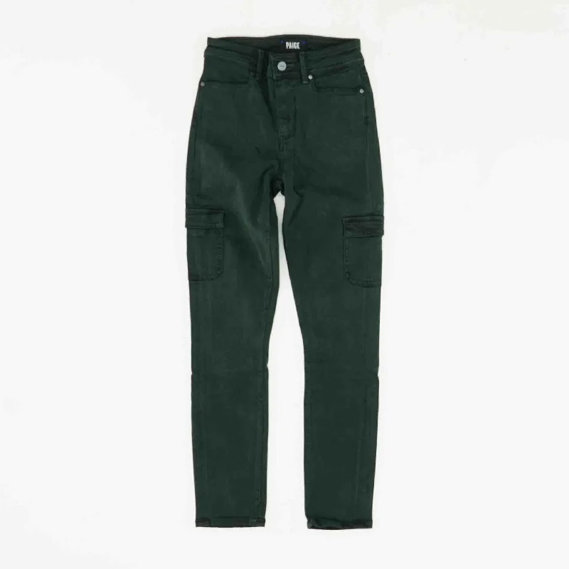 Green Solid Skinny Leg Jeans