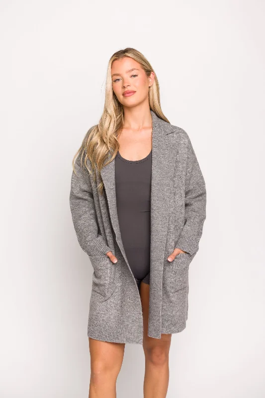 Emilia Oversize Cardi-Jacket in Heather Grey