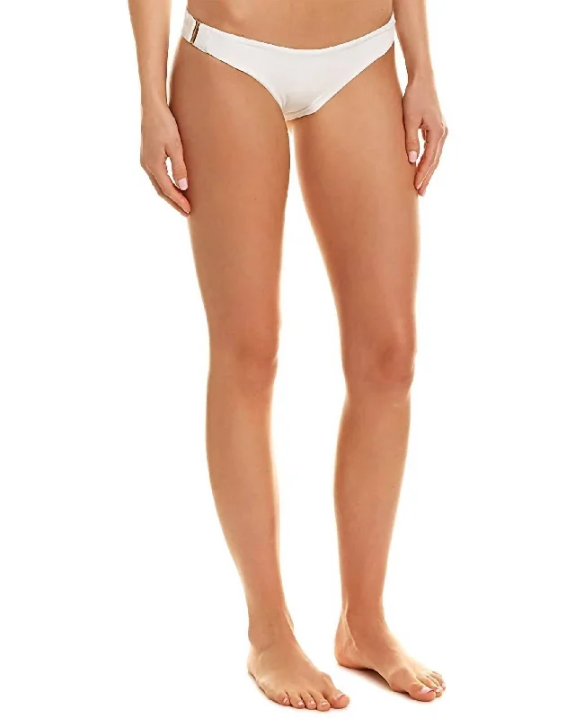 Ring Side Hipster Brazilian Bikini Bottom Swimsuit In White