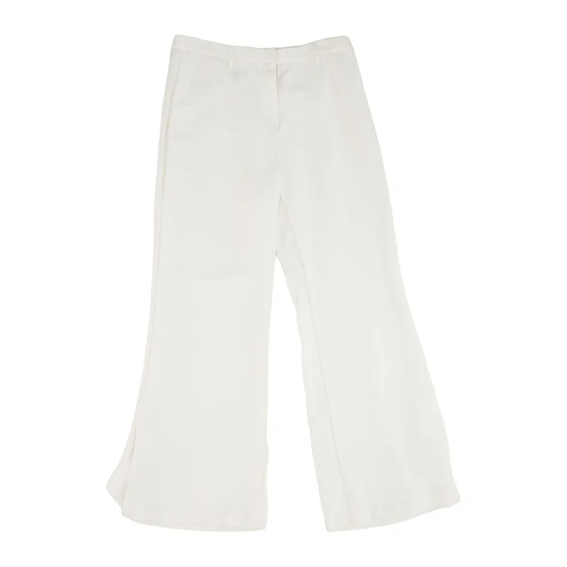 White Solid Dress Pants