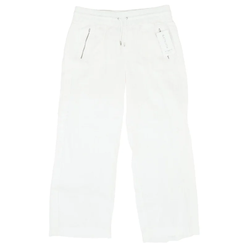 White Solid Pants