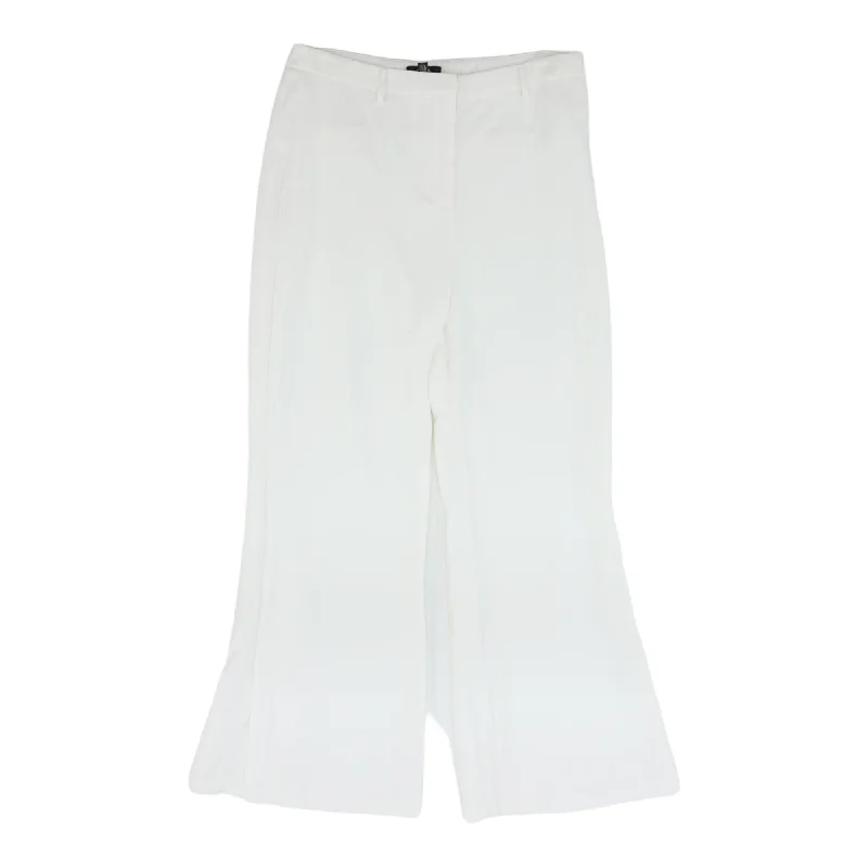 White Solid Pants