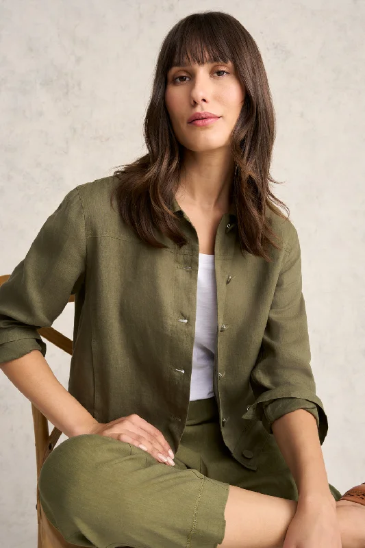 Timeless Linen Jacket - Khaki