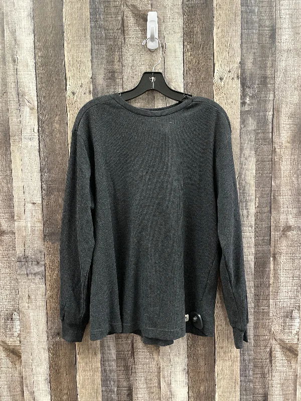 Top Long Sleeve By Cme In Grey, Size: M