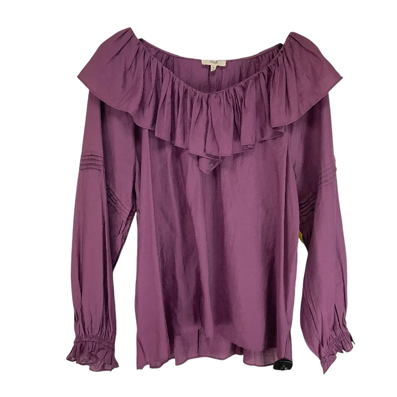 Top Long Sleeve By Easel In Purple, Size: M