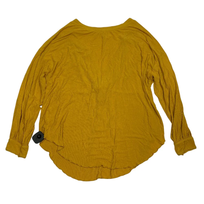 Top Long Sleeve By Free People In Yellow, Size: S