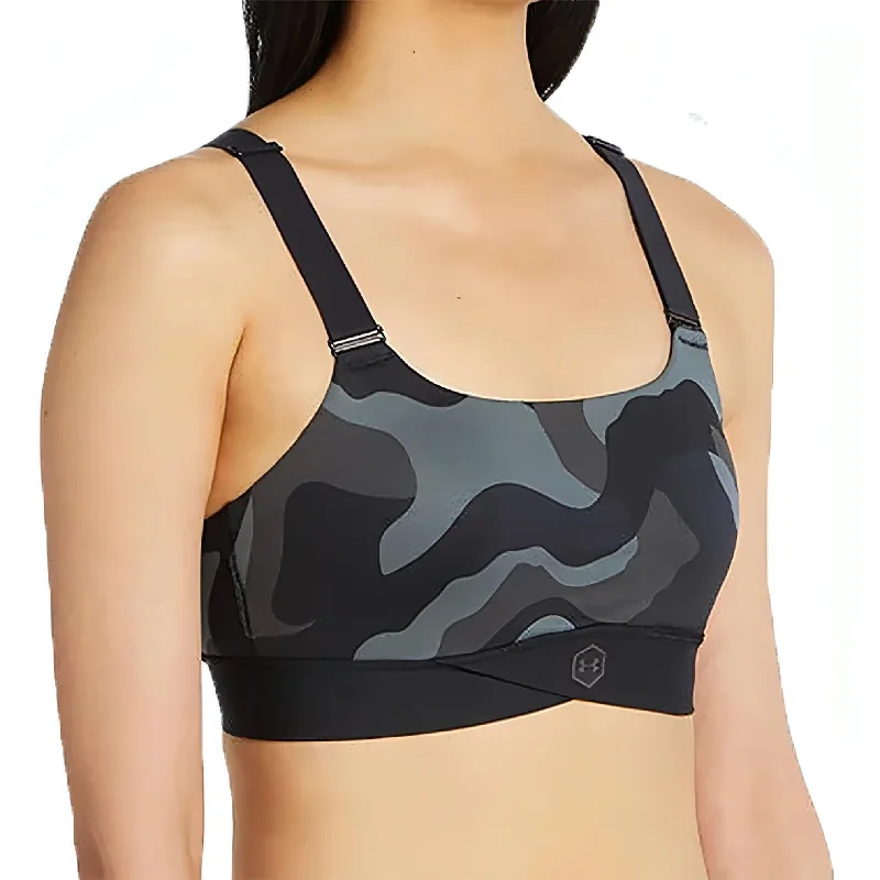 Under Armour Rush Mid Camo Womens Sports Bra - Black