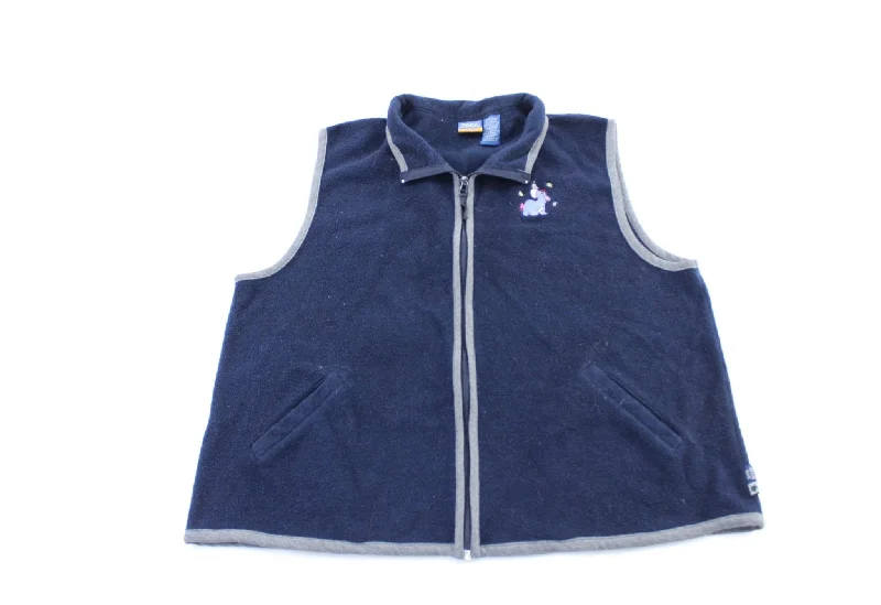 Disney Winnie the Pooh Embroidered Eeyore Fleece Zip Up Vest