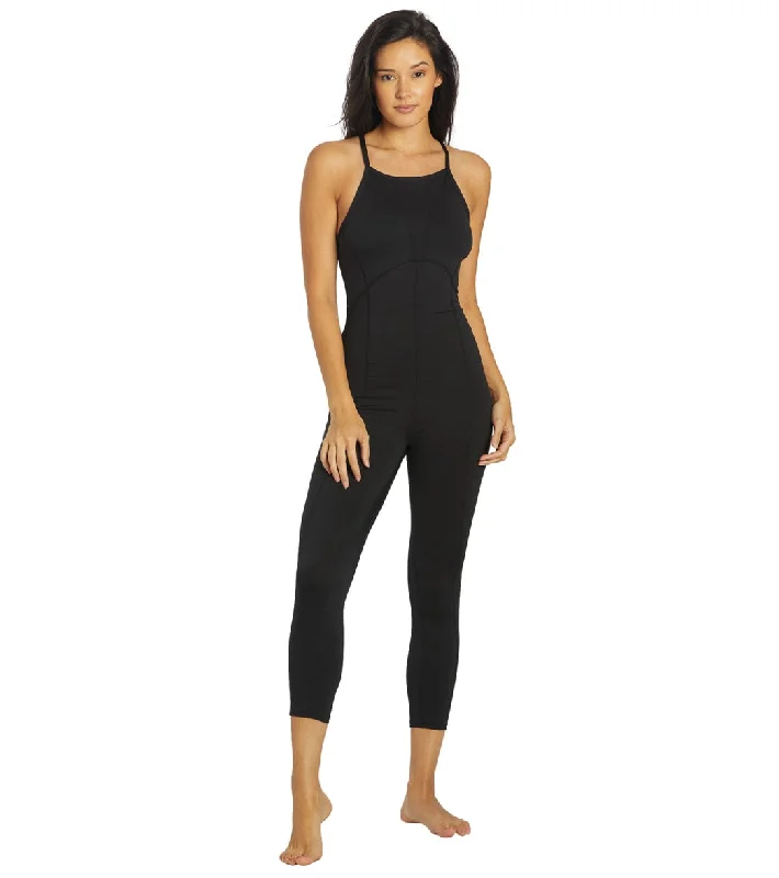 Free People Ashford Side to Side Performance Jumpsuit  Black