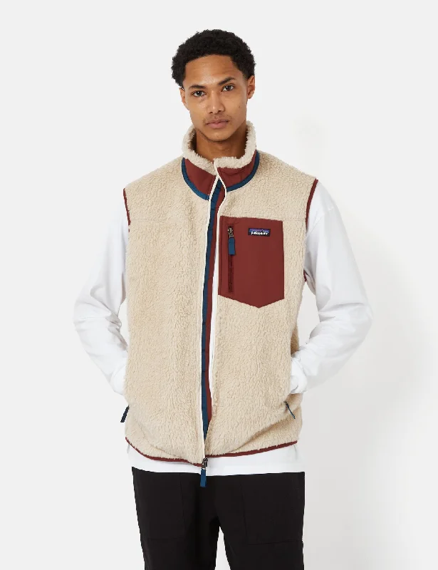 Patagonia Classic Retro-X Vest - Dark Natural/Sequoia Red