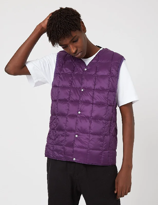 Taion V Neck Down Vest - Dark Purple