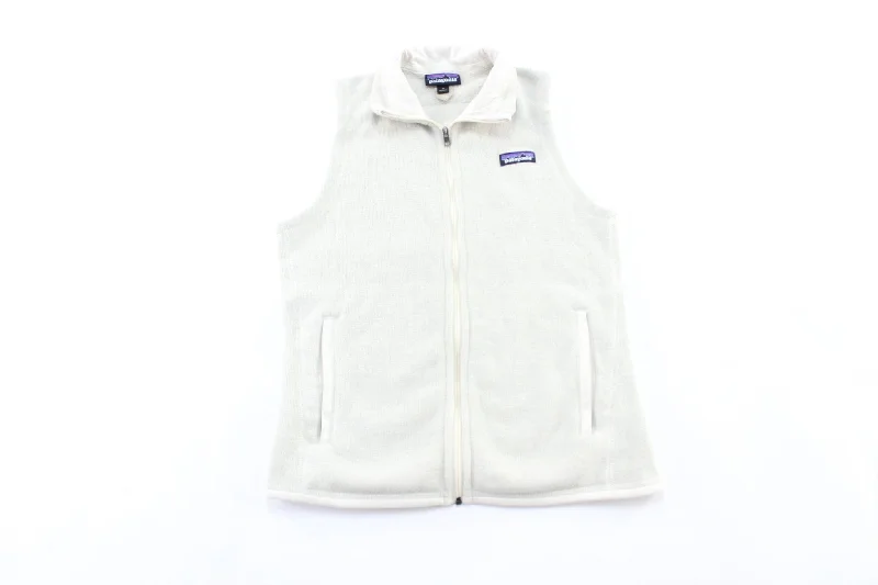 Women's Patagonia Logo Patch White Zip Up Vest