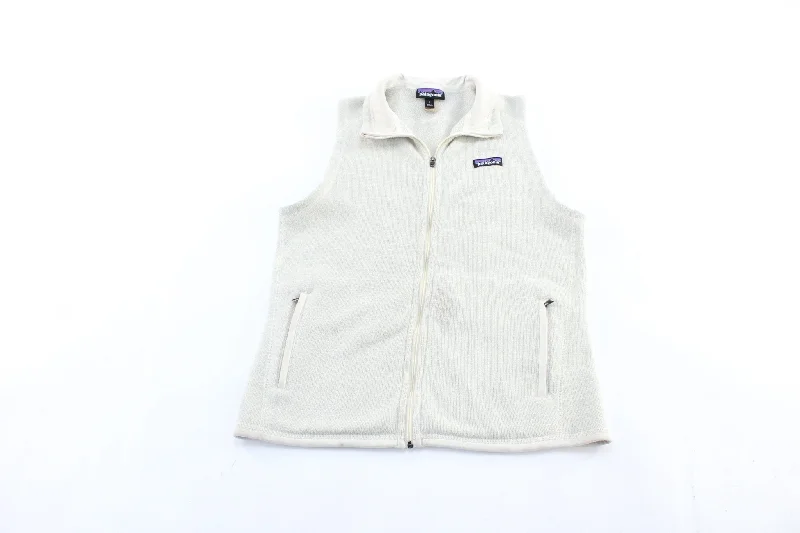 Women's Patagonia Logo Patch White Zip Up Vest